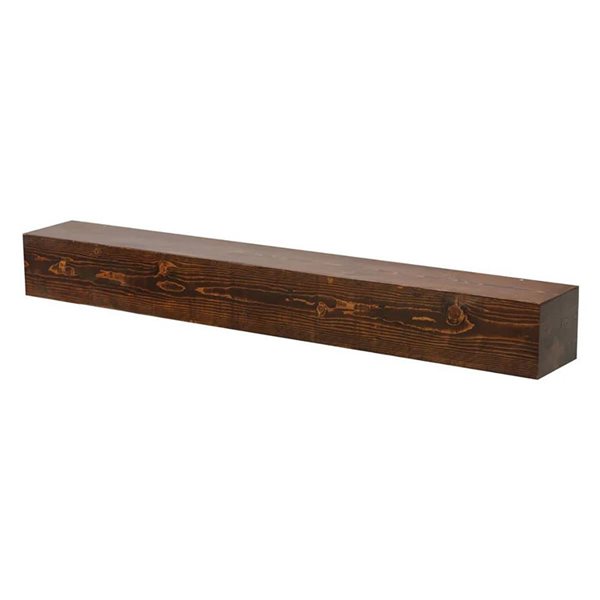 Dogberry Collections 48 W x 7.25 D x 5.5-in H Dark Chocolat Wood Barn Beam Mantel