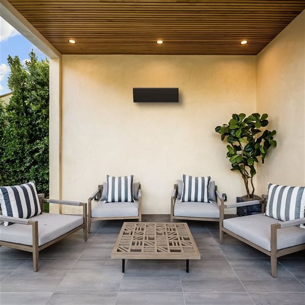 Wexstar Ultra 1000W Black Wall/Ceiling Infrared Heater with ON/OFF Switch