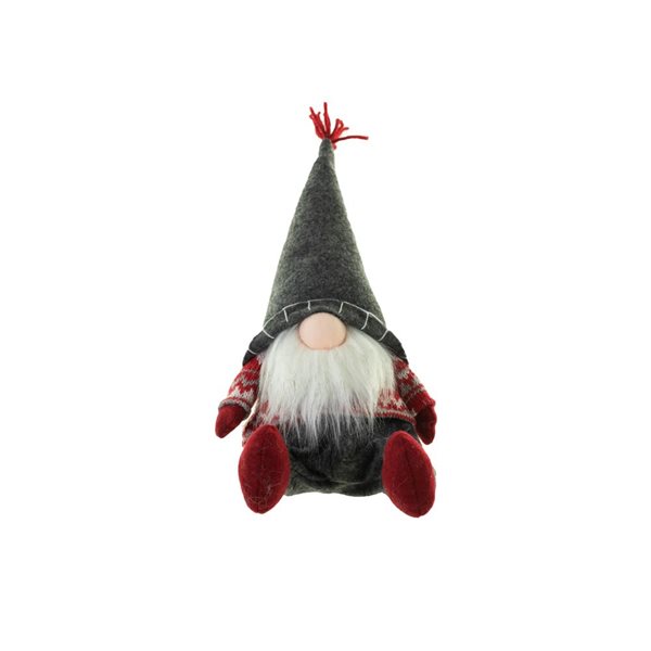 Starlight Collection Freestanding Sitting Grey Fabric Gnome - Single Piece