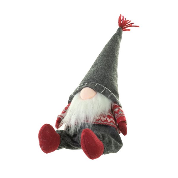 Starlight Collection Freestanding Sitting Grey Fabric Gnome - Single Piece