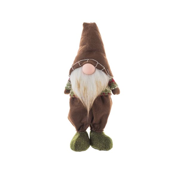 Starlight Collection Brown Fabric Forest Freestanding Gnome - Single Piece