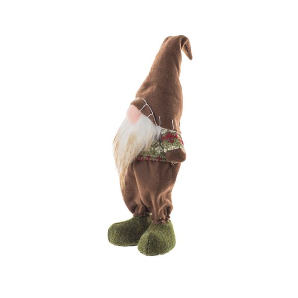 Starlight Collection Brown Fabric Forest Freestanding Gnome - Single Piece