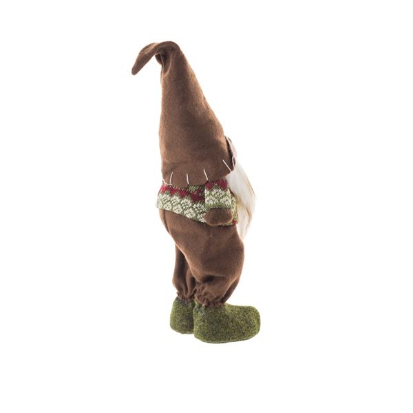 Starlight Collection Brown Fabric Forest Freestanding Gnome - Single Piece