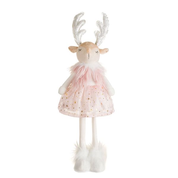Starlight Collection Freestanding Pink Fabric LED Deer Girl - Single Piece