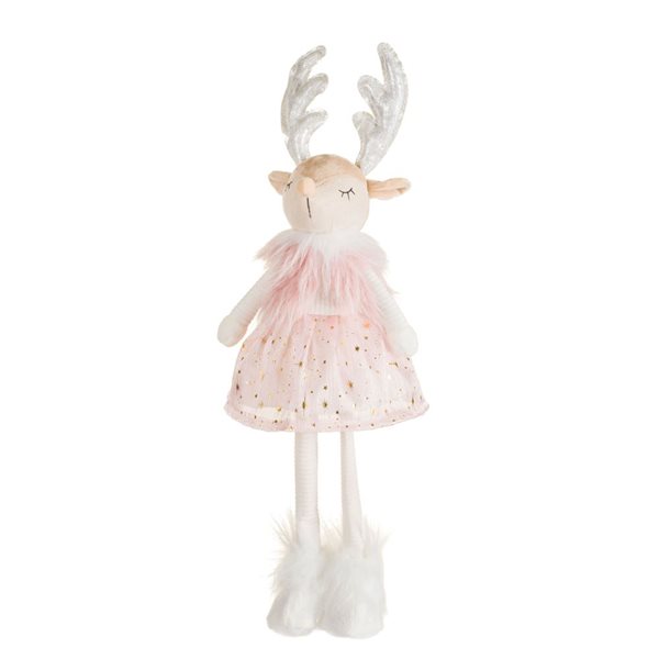 Starlight Collection Freestanding Pink Fabric LED Deer Girl - Single Piece