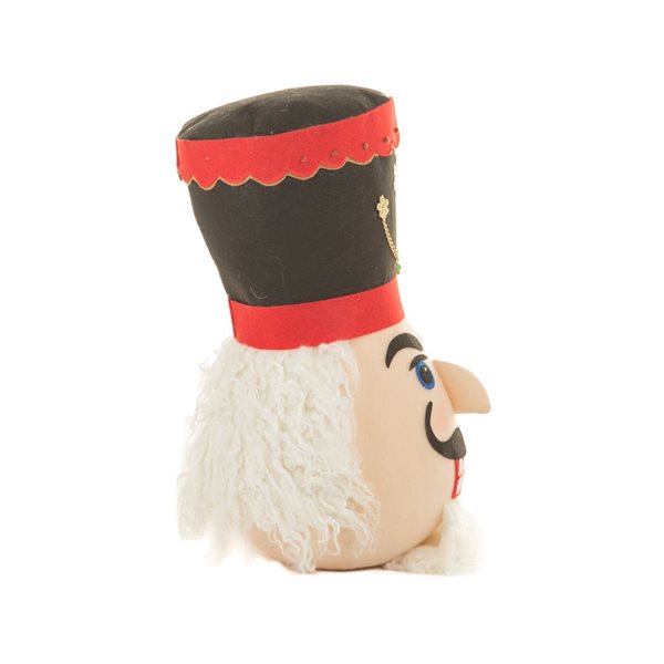 Starlight Collection Black Fabric Nutcracker Head Tree Topper  - Single Piece