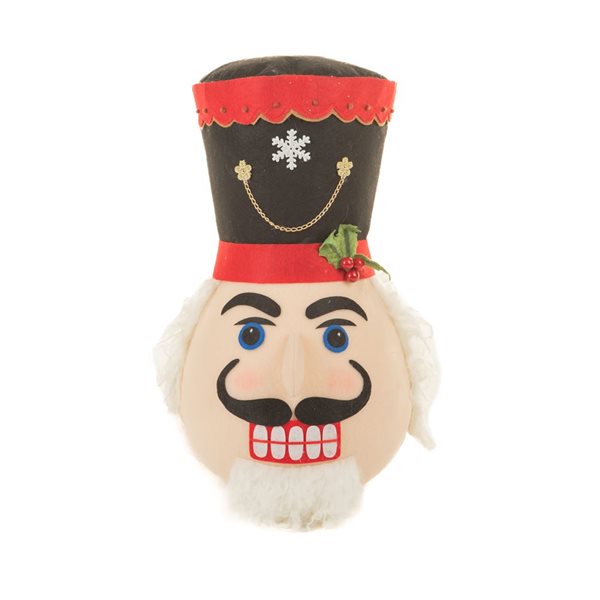 Starlight Collection Black Fabric Nutcracker Head Tree Topper  - Single Piece