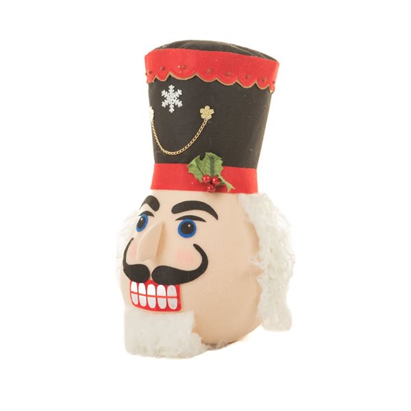 Starlight Collection Black Fabric Nutcracker Head Tree Topper  - Single Piece