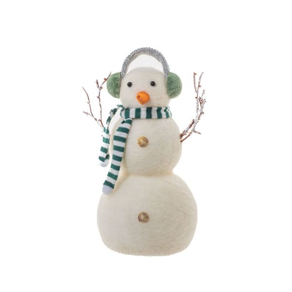 Starlight Collection White Glass Big Brother Snowman  - Pack of 2