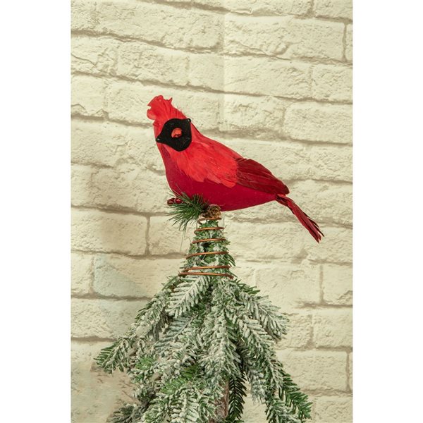Starlight Collection Red Polyresin Cardinal Tree Topper  - Single Piece