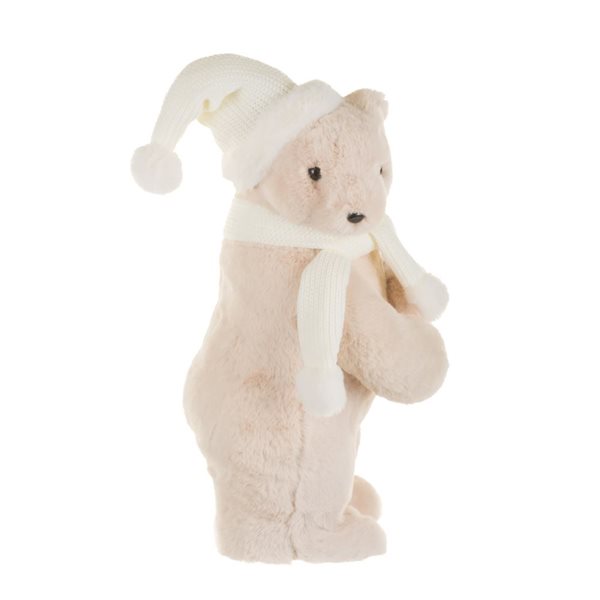 Starlight Collection Freestanding White Fabric Bear - Single Piece