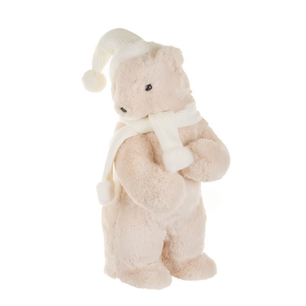 Starlight Collection Freestanding White Fabric Bear - Single Piece
