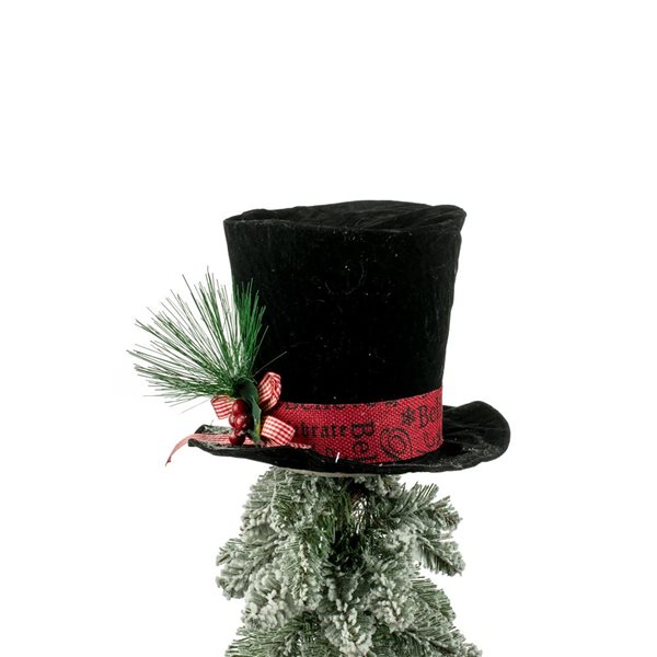 Starlight Collection Black Fabric Top Hat Tree Topper  - Single Piece