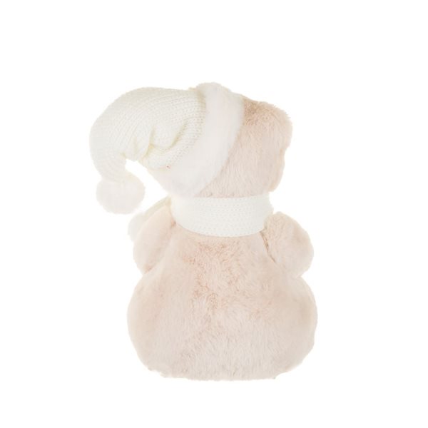 Starlight Collection Freestanding Sitting White Fabric Bear - Single Piece