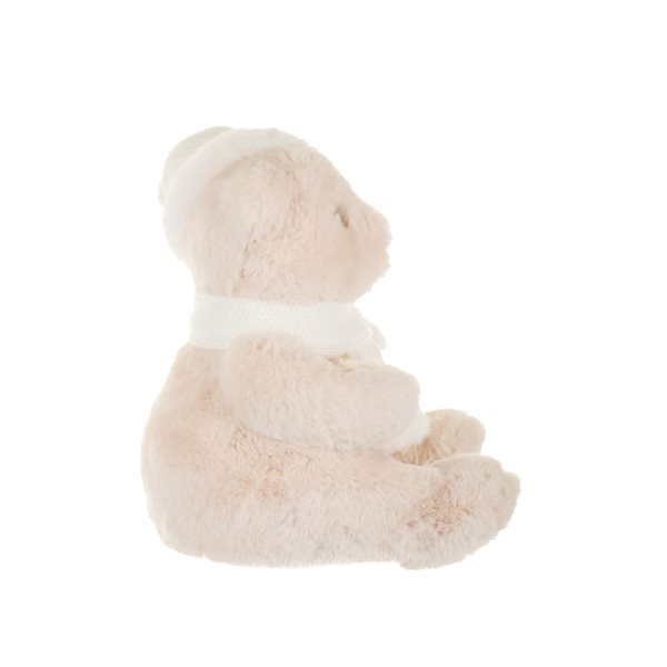 Starlight Collection Freestanding Sitting White Fabric Bear - Single Piece
