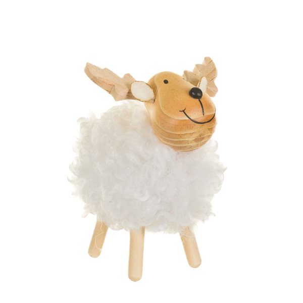 Starlight Collection Hanging White Wood Reindeers - Pack of 4