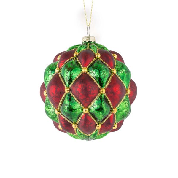 Starlight Collection Red Glass Artichoke Bulb Ornament - Pack of 2