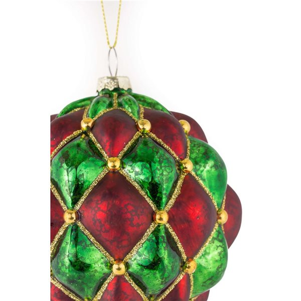 Starlight Collection Red Glass Artichoke Bulb Ornament - Pack of 2