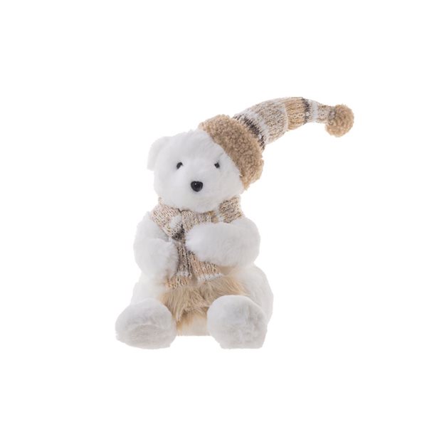 Starlight Collection Freestanding Sitting White Plastic Bear - Single Piece