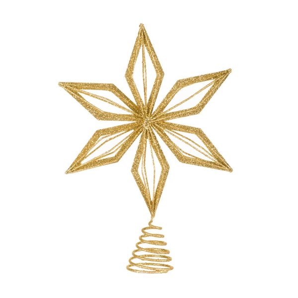 Starlight Collection Gold Metal Star Tree Topper - Single Piece