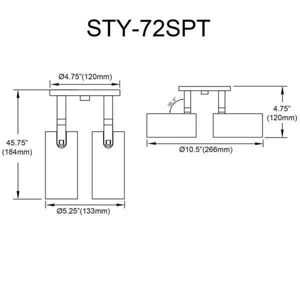 Dainolite Stanly 2-Light Spotlight - Aged Brass