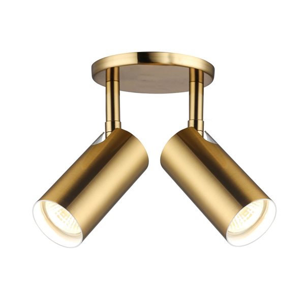 Dainolite Stanly 2-Light Spotlight - Aged Brass