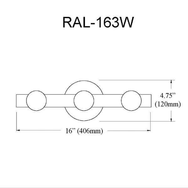 Dainolite Raleigh 3-Light Vanity Light - Polished Chrome