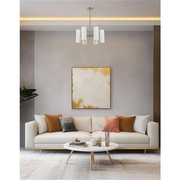 Dainolite Cleta 6-Light Chandelier - Aged Brass