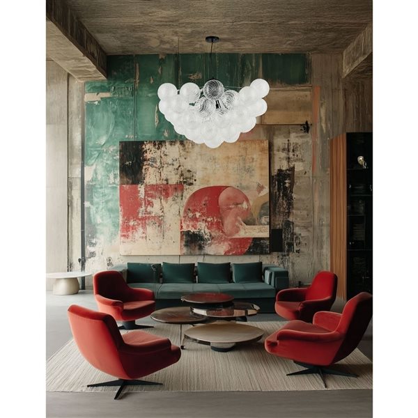 Dainolite Charlize 12-Light Chandelier - Matte Black