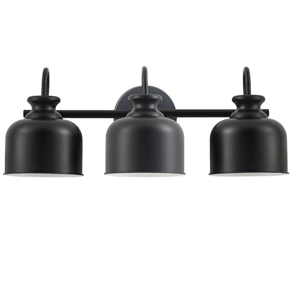 Dainolite Wrigley 3-Light Vanity Light - Matte Black