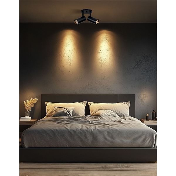 Dainolite Stanly 2-Light Spotlight - Matte Black