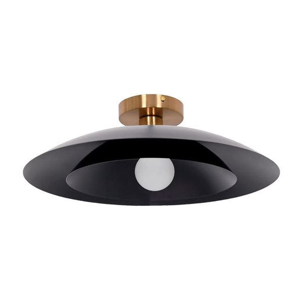 Dainolite Pima 1-Light Semi-Flush Mount Ceiling Light - Matte Black