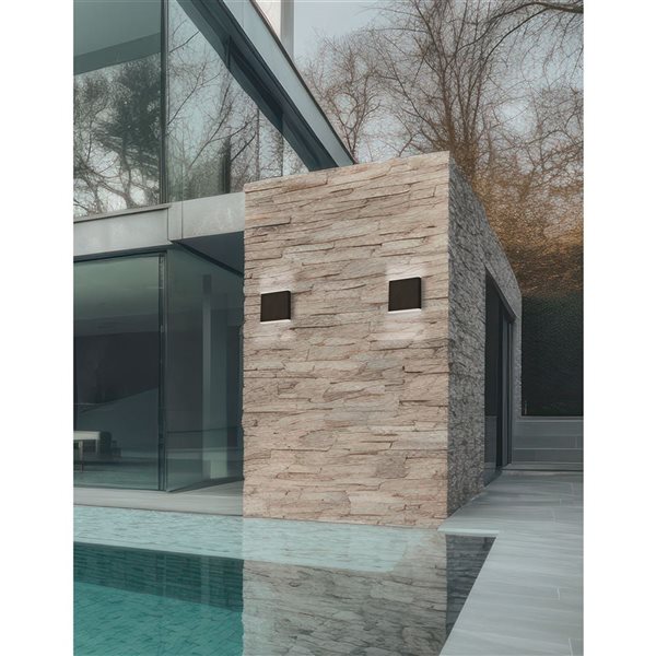 Dainolite Emery 5-in LED Outdoor Wall Sconce - Matte Black/White