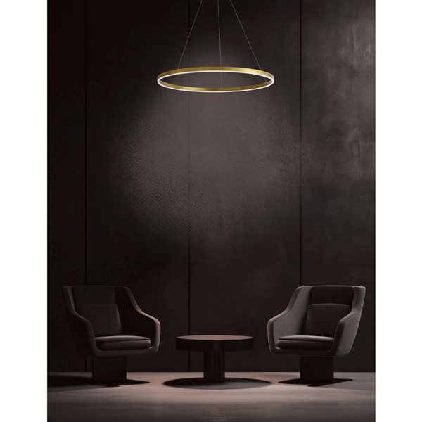 Dainolite Circulo Colour Temperature Changing LED Chandelier 32-in - Aged Brass