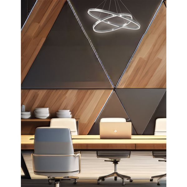 Dainolite Circulo Colour Temperature Changing LED Tiered Chandelier - Silver