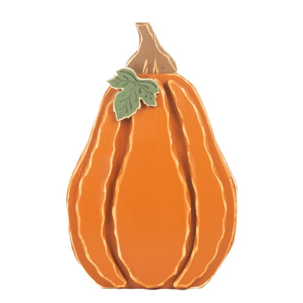 Starlight Collection Wooden Pumpkin Decoration - Orange