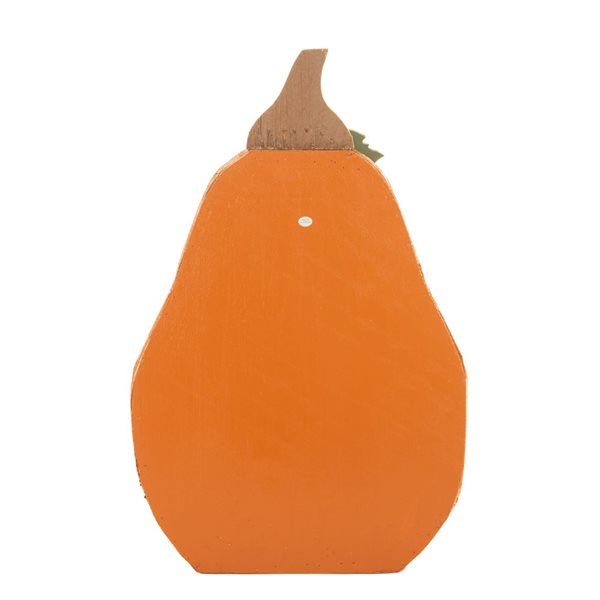 Starlight Collection Wooden Pumpkin Decoration - Orange