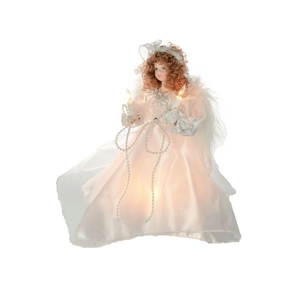 Starlight Collection Small 10-Light Angel Tree Topper - White