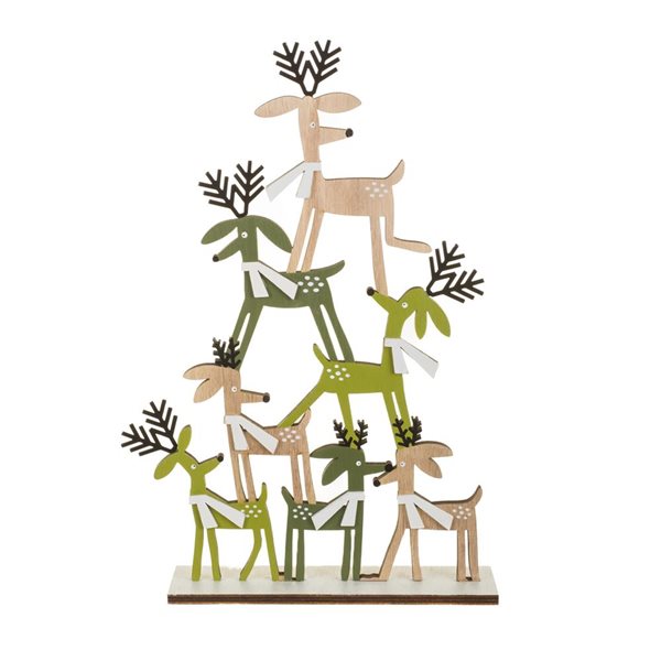 Starlight Collection Accents Reindeer Pyramid Decoration 4/Pck