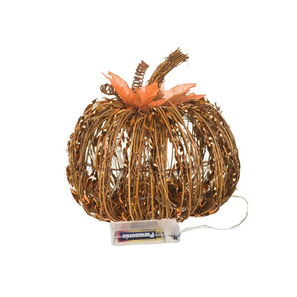 Starlight Collection Illuminated LED Pumpkin Decoration - Brown