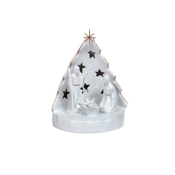 Starlight Collection Illuminated Nativity Scene - White