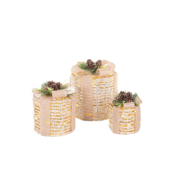 Starlight Collection Accents Illuminated Decorative Gift Boxes - Cream