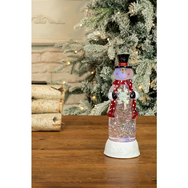 Starlight Collection Snowman Snow Globe - White