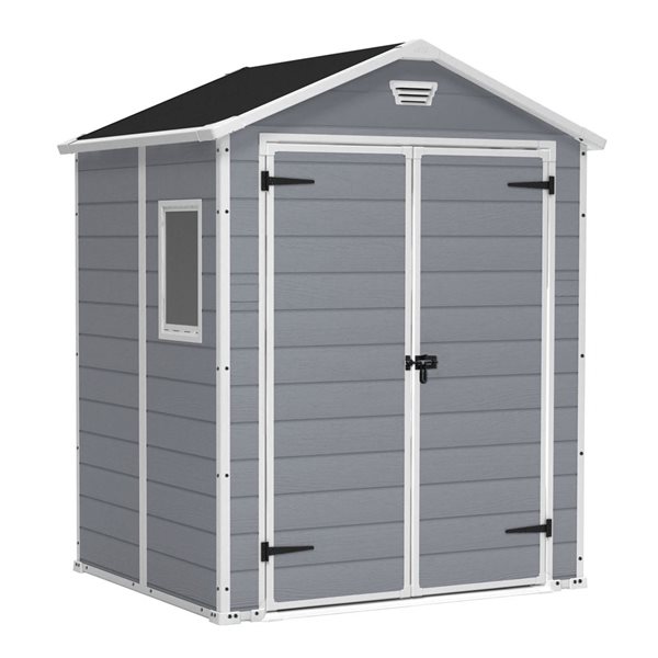Keter Manor 6 x 5-ft Grey Resin Gable Storage Shed