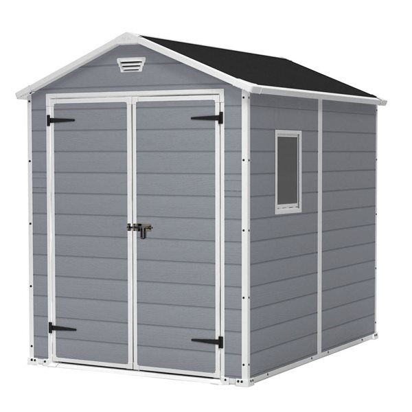Keter Manor 6 x 8-ft Grey Resin Gable Storage Shed
