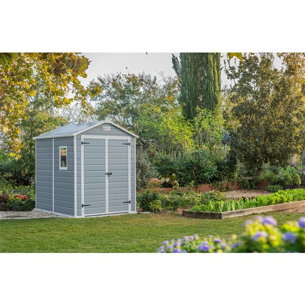 Keter Manor 6 x 8-ft Grey Resin Gable Storage Shed