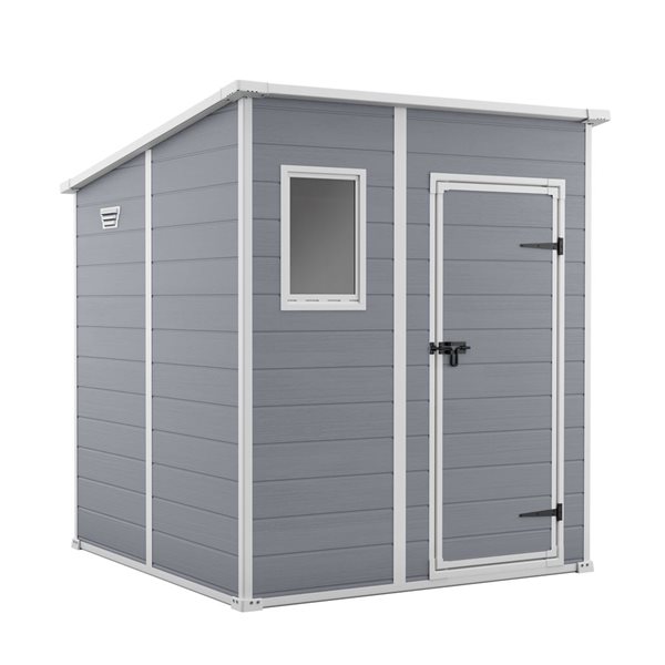 Keter Manor 6 x 6-ft Grey Resin Gable Storage Shed