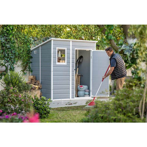 Keter Manor 6 x 6-ft Grey Resin Gable Storage Shed