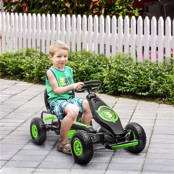 Aosom Green Kids Ride On Toys with Ergonomic Adjustable Seat