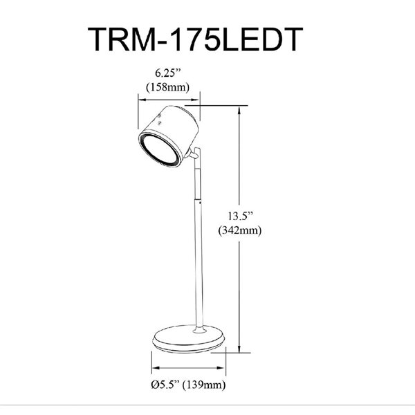 Dainolite Tram 13.5-in H Matte Black Metal LED Task Lamp
